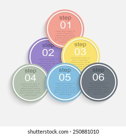 Vector colorful info graphics for your business presentations. Can be used for info graphics, graphic or website layout vector, numbered banners, diagram, horizontal cutout lines, web design. 