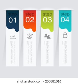 Vector colorful info graphics for your business presentations. Can be used for info graphics, graphic or website layout vector, numbered banners, diagram, horizontal cutout lines, web design. 