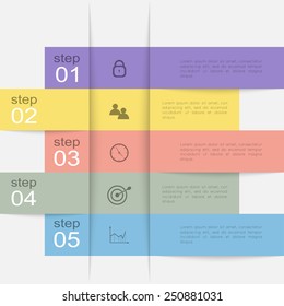 Vector colorful info graphics for your business presentations. Can be used for info graphics, graphic or website layout vector, numbered banners, diagram, horizontal cutout lines, web design. 