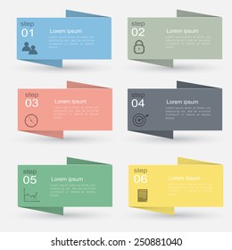 Vector colorful info graphics for your business presentations. Can be used for info graphics, graphic or website layout vector, numbered banners, diagram, horizontal cutout lines, web design. 