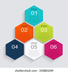 Vector colorful info graphics for your business presentations. Can be used for info graphics, graphic or website layout vector, numbered banners, diagram, horizontal cutout lines, web design. 