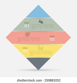 Vector colorful info graphics for your business presentations. Can be used for info graphics, graphic or website layout vector, numbered banners, diagram, horizontal cutout lines, web design. 