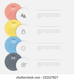 Vector colorful info graphics for your business presentations. Can be used for info graphics, graphic or website layout vector, numbered banners, diagram, horizontal cutout lines, web design. 