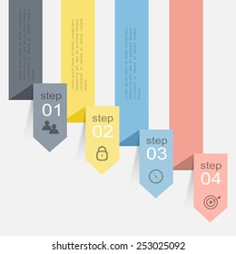 Vector colorful info graphics for your business presentations. Can be used for info graphics, graphic or website layout vector, numbered banners, diagram, horizontal cutout lines, web design. 