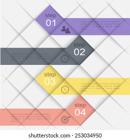 Vector colorful info graphics for your business presentations. Can be used for info graphics, graphic or website layout vector, numbered banners, diagram, horizontal cutout lines, web design. 