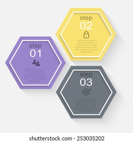 Vector colorful info graphics for your business presentations. Can be used for info graphics, graphic or website layout vector, numbered banners, diagram, horizontal cutout lines, web design. 
