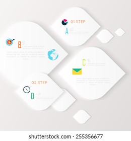 Vector colorful info graphics for your business presentations. Can be used for info graphics, graphic or website layout vector, numbered banners, diagram, horizontal cutout lines, web design. 