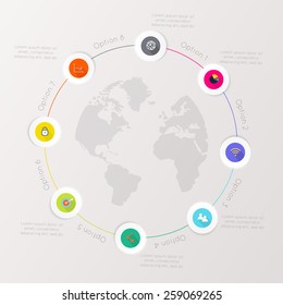 Vector colorful info graphics for your business presentations. Can be used for info graphics, graphic or website layout vector, numbered banners, diagram, horizontal cutout lines, web design.