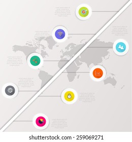 Vector colorful info graphics for your business presentations. Can be used for info graphics, graphic or website layout vector, numbered banners, diagram, horizontal cutout lines, web design.