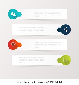 Vector colorful info graphics for your business presentations. Can be used for info graphics, graphic or website layout vector, numbered banners, diagram, horizontal cutout lines, web design.
