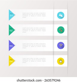 Vector colorful info graphics for your business presentations. Can be used for info graphics, graphic or website layout vector, numbered banners, diagram, horizontal cutout lines, web design. 
