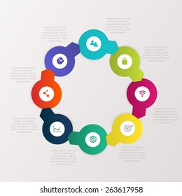 Vector colorful info graphics for your business presentations. Can be used for info graphics, graphic or website layout vector, numbered banners, diagram, horizontal cutout lines, web design. 