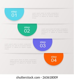 Vector colorful info graphics for your business presentations. Can be used for info graphics, graphic or website layout vector, numbered banners, diagram, horizontal cutout lines, web design. 