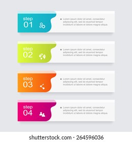 Vector colorful info graphics for your business presentations. Can be used for info graphics, graphic or website layout vector, numbered banners, diagram, horizontal cutout lines, web design. 