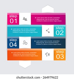Vector colorful info graphics for your business presentations. Can be used for info graphics, graphic or website layout vector, numbered banners, diagram, horizontal cutout lines, web design. 