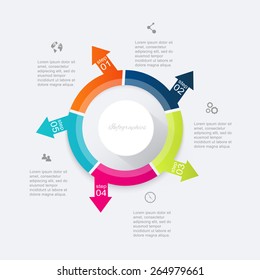 Vector colorful info graphics for your business presentations. Can be used for info graphics, graphic or website layout vector, numbered banners, diagram, horizontal cutout lines, web design. 