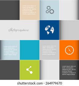 Vector colorful info graphics for your business presentations. Can be used for info graphics, graphic or website layout vector, numbered banners, diagram, horizontal cutout lines, web design. 
