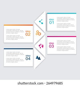 Vector colorful info graphics for your business presentations. Can be used for info graphics, graphic or website layout vector, numbered banners, diagram, horizontal cutout lines, web design. 