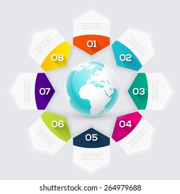 Vector colorful info graphics for your business presentations. Can be used for info graphics, graphic or website layout vector, numbered banners, diagram, horizontal cutout lines, web design. 