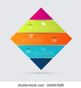 Vector colorful info graphics for your business presentations. Can be used for info graphics, graphic or website layout vector, numbered banners, diagram, horizontal cutout lines, web design. 