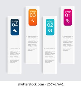 Vector colorful info graphics for your business presentations. Can be used for info graphics, graphic or website layout vector, numbered banners, diagram, horizontal cutout lines, web design. 