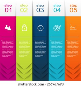 Vector colorful info graphics for your business presentations. Can be used for info graphics, graphic or website layout vector, numbered banners, diagram, horizontal cutout lines, web design. 