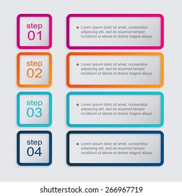 Vector colorful info graphics for your business presentations. Can be used for info graphics, graphic or website layout vector, numbered banners, diagram, horizontal cutout lines, web design. 