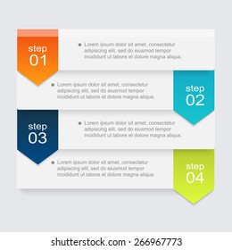 Vector colorful info graphics for your business presentations. Can be used for info graphics, graphic or website layout vector, numbered banners, diagram, horizontal cutout lines, web design. 