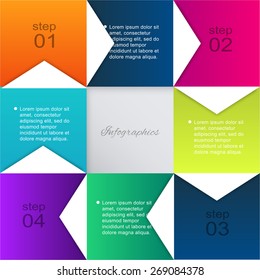 Vector colorful info graphics for your business presentations. Can be used for info graphics, graphic or website layout vector, numbered banners, diagram, horizontal cutout lines, web design.