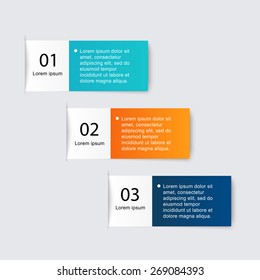 Vector colorful info graphics for your business presentations. Can be used for info graphics, graphic or website layout vector, numbered banners, diagram, horizontal cutout lines, web design.
