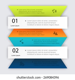 Vector colorful info graphics for your business presentations. Can be used for info graphics, graphic or website layout vector, numbered banners, diagram, horizontal cutout lines, web design.
