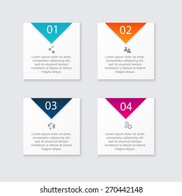 Vector colorful info graphics for your business presentations. Can be used for info graphics, graphic or website layout vector, numbered banners, diagram, horizontal cutout lines, web design. 