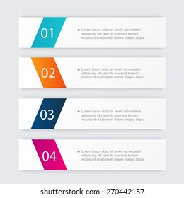 Vector colorful info graphics for your business presentations. Can be used for info graphics, graphic or website layout vector, numbered banners, diagram, horizontal cutout lines, web design. 