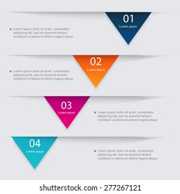 Vector colorful info graphics for your business presentations. Can be used for info graphics, graphic or website layout vector, numbered banners, diagram, horizontal cutout lines, web design. 