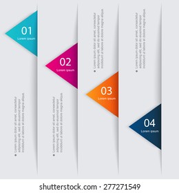 Vector colorful info graphics for your business presentations. Can be used for info graphics, graphic or website layout vector, numbered banners, diagram, horizontal cutout lines, web design. 