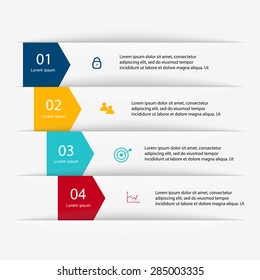 Vector colorful info graphics for your business presentations. Can be used for info graphics, graphic or website layout vector, numbered banners, diagram, horizontal cutout lines, web design.