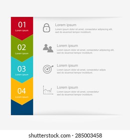 Vector colorful info graphics for your business presentations. Can be used for info graphics, graphic or website layout vector, numbered banners, diagram, horizontal cutout lines, web design.
