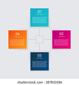 Vector colorful info graphics for your business presentations. Can be used for info graphics, graphic or website layout vector, numbered banners, diagram, horizontal cutout lines, web design.
