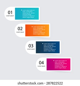 Vector colorful info graphics for your business presentations. Can be used for info graphics, graphic or website layout vector, numbered banners, diagram, horizontal cutout lines, web design.
