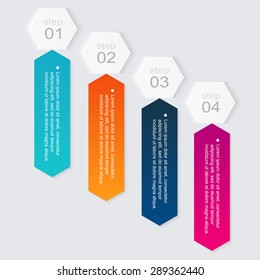 Vector colorful info graphics for your business presentations. Can be used for info graphics, graphic or website layout vector, numbered banners, diagram, horizontal cutout lines, web design.
