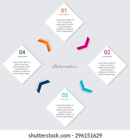 Vector colorful info graphics for your business presentations. Can be used for info graphics, graphic or website layout vector, numbered banners, diagram, horizontal cutout lines, web design.