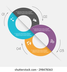 Vector colorful info graphics for your business presentations. Can be used for info graphics, graphic or website layout vector, numbered banners, diagram, horizontal cutout lines, web design.
