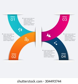 Vector colorful info graphics for your business presentations. Can be used for info graphics, graphic or website layout vector, numbered banners, diagram, horizontal cutout lines, web design.
