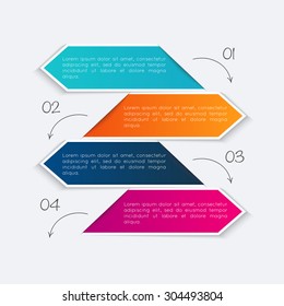 Vector colorful info graphics for your business presentations. Can be used for info graphics, graphic or website layout vector, numbered banners, diagram, horizontal cutout lines, web design.
