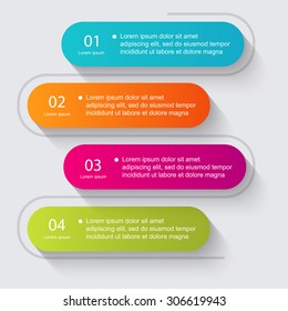 Vector colorful info graphics for your business presentations. Can be used for info graphics, graphic or website layout vector, numbered banners, diagram, horizontal cutout lines, web design.
