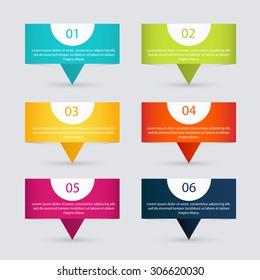 Vector colorful info graphics for your business presentations. Can be used for info graphics, graphic or website layout vector, numbered banners, diagram, horizontal cutout lines, web design.
