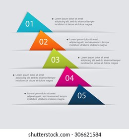 Vector colorful info graphics for your business presentations. Can be used for info graphics, graphic or website layout vector, numbered banners, diagram, horizontal cutout lines, web design.
