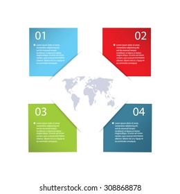 Vector colorful info graphics for your business presentations. Can be used for info graphics, graphic or website layout vector, numbered banners, diagram, horizontal cutout lines, web design.