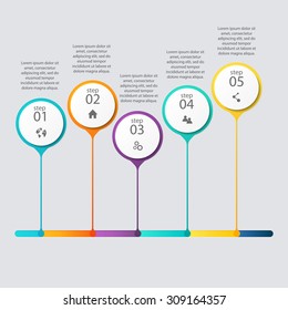 Vector colorful info graphics for your business presentations. Can be used website layout, numbered banners, diagram, horizontal cutout lines, web design.