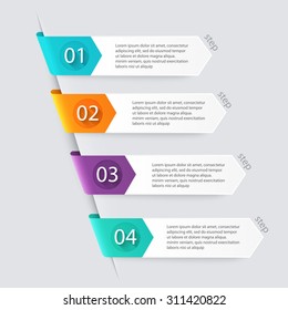 Vector colorful info graphics for your business presentations. Can be used for info graphics, graphic or website layout vector, numbered banners, diagram, horizontal cutout lines, web design.
